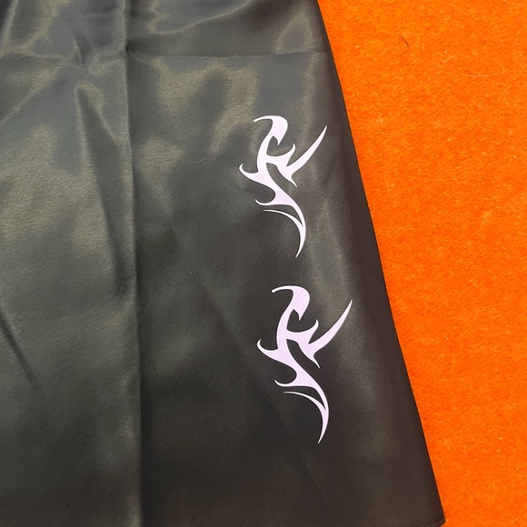 Local Heroes black and purple satin stripe party mini slip dress NWT - Picture 4 of 16